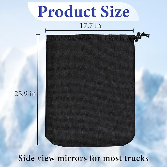 6Pcs Side Mirror Covers, Waterproof Car Side Mirror Protection for Snow, Ice, Bird Droppings - Suit Fit for Trucks, Winter Rearview Guard, Auto Exterior Accessories with Drawstrings