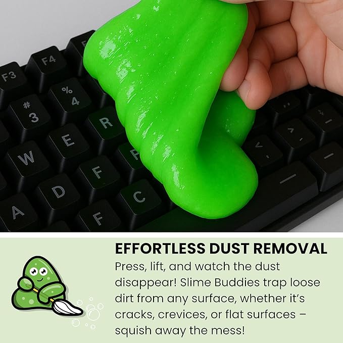 Slime Buddies Car Cleaning Gel Putty - 6 Pack Apple Scented Interior Detailing Tool for Cup Holder, Air Vent & Keyboard - Reu