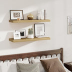 Fun Memories Deep Floating Shelves, 36" W x 12" D Wood Floating Shelves for Wall, 2 Pack Extra Deeper & Thicker Wall Mounted 