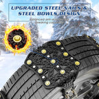 LILYPELLE Upgraded Snow Chains 10 Pack, Tire Chains for Cars/SUVs/Pickup Trucks, Emergency Anti Slip Tire Traction Chains for