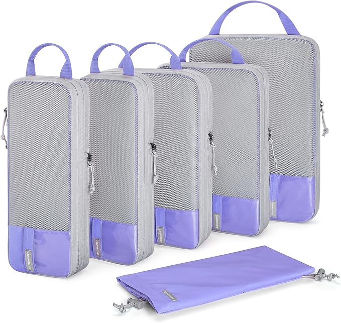 BAGSMART 6 Set /4 Set/2 Set Compression Packing Cubes for Travel, Lightweight Luggage Organizer Bags, Durable Space Saver Bag