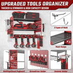 SUNALLY Power Tool Organizer, Heavy Duty Wall Mount Tool Organizer 3 Layers with 4 Drill Holders, Garage Tools Storage Rack w