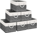 Fab totes Storage Bins [6-Pack], Foldable Storage Baskets for Organizing Toys, Books, Shelves, Closet, Large Storage Box with
