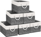 Fab totes Storage Bins [6-Pack], Foldable Storage Baskets for Organizing Toys, Books, Shelves, Closet, Large Storage Box with