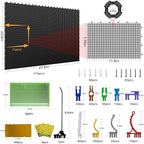 Pegboard Kit: 12 Panels (47" x 24" / 120x60cm, Black) + 428 Hooks & Accessories, Heavy Duty Rustproof Plastic Peg Board for H