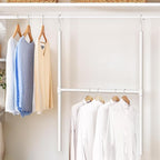 Simple Houseware Adjustable Closet Hanging Rod, White