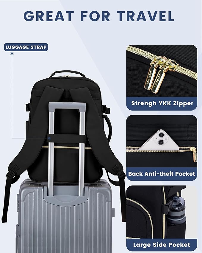 LOVEVOOK Travel Backpack for Women & Men 40L,Airline Approved Carry On Backpack Travel Essentials,TSA Carry on Luggage,Waterp