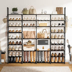 WOWLIVE 4 Row 9 Tiers Extra Large Shoe Rack 68-72 Pairs Big Tall Metal Shoe Shelf, Heavy Duty Organizer for Closet Entryway, 