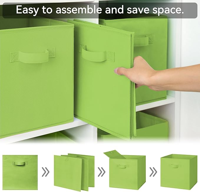 GRANNY SAYS Cube Storage Bins, 11 Inch 6 Pack Cube Storage Organizer, Foldable Fabric Storage Bins with Handle, Storage Baske