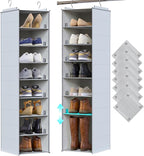 Ofiray-home Hanging Shoe Organizer for Closet, 8 Tier Closet Shoe Organizer with Adjustable Shelves for Boots, Heavy Duty Han