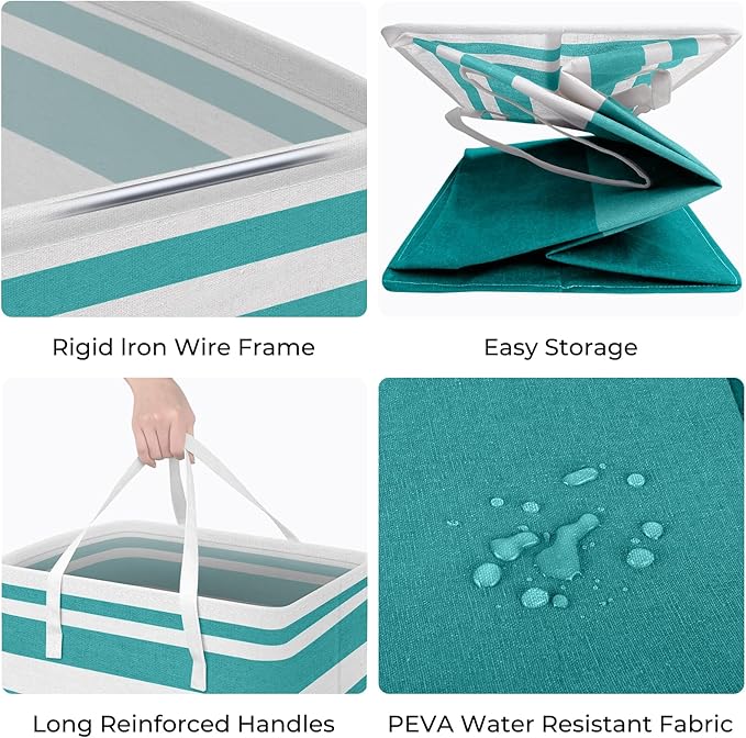 HomeHacks 2-Pack Large Laundry Basket, Waterproof, Freestanding Laundry Hamper, Collapsible Tall Clothes Hamper with Extended