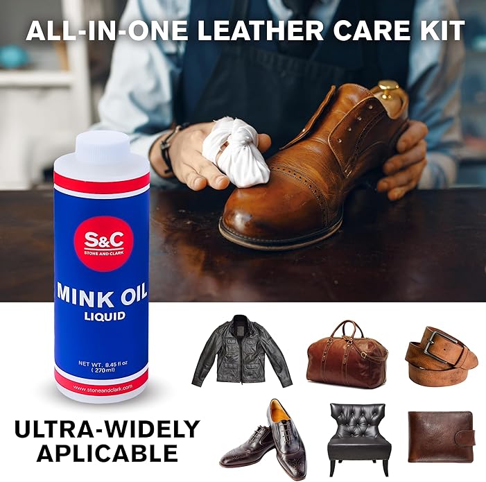 Stone and Clark Mink Oil for Leather Boot - Leather Conditioner & Protector for Boot, Belt, Saddle, Baseball Glove & Purse