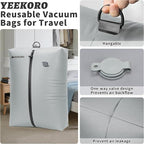 Vacuum Bag for Travel, Professional IPX8 Waterproof Reusable Vacuum Compression Bags for Travel Suitcases, Durable Space Save