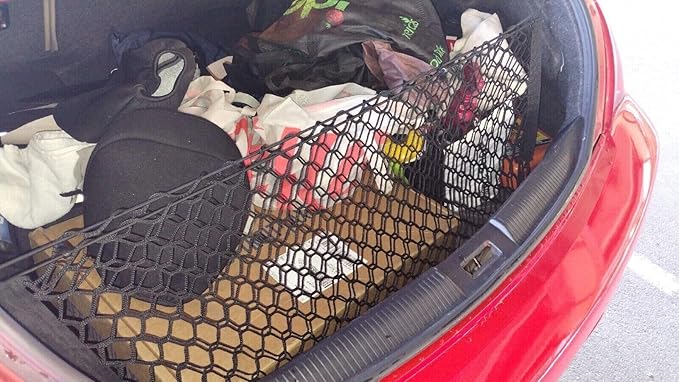 Rear Trunk Organizer Cargo Net for Toyota Solara 2004-2008 - Envelope Style Cargo Net for Coupe - Premium Mesh Car Trunk