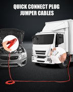 NOONE Heavy Duty Jumper Cables for Diesel Trucks - 1 Gauge 25 Feet extra long Booster Battery Cables with Permanent Installation kit and Quick Connect Plug for Car, SUV