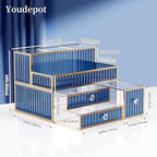 Makeup Organizer Blue - Tempered Glass Vanity Organizer for Cosmetics, Skincare, Hair Tools, Brushes, Perfume - Multipurpose 