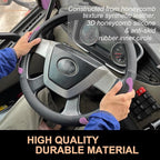 PINCTROT XL Size 17.5-18 Inch Comfy Grip Steering Wheel Cover for Semi Truck, Fits RV, Big Rig Trucker, 18 Wheeler and Classic Cars, Anti-Slip Design 17.5-18 Inch(Silicone Purple)