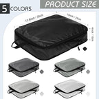 5 Pack Compression Packing Cubes for Travel Space Saving Cubes Luggage Organizer for Suitcase(Mixed Gray,M)
