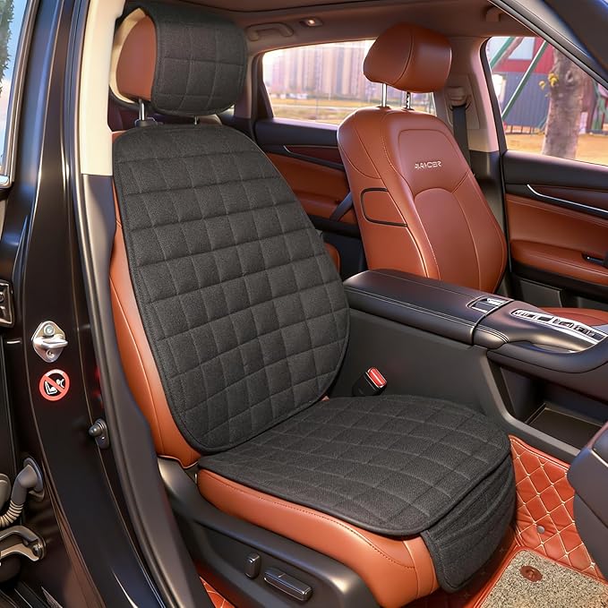 Suninbox Linen Car Seat Covers, Bottom Seat Covers for Car,Car Seat Cushion,Car Seat Pad[Black]