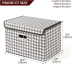 STOREONE Fabric Storage Cube Bins Foldable Organizer Container Collapsible Basket with Lids and Metal Handles, for Home, Bedr