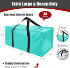 PANDA JOYS 12 Pack Extra Large Moving Bags with Zippers & Carrying Handles, Heavy-Duty Storage Tote for Space Saving Moving S
