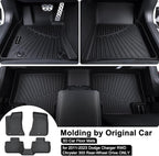 TPE Floor Mats for 2011-2023 Dodge Charger RWD & Chrysler 300 Rear-Wheel Drive ONLY All Weather Car Floor Liners Fit Dodge Charger RWD Accessories Black