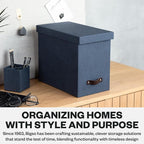 Bigso John Desktop File Box - File Storage Box and Document Organizer for Important Paperwork - Durable Hanging File Box with