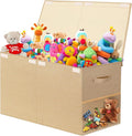 Large Toy Storage Box with Lid Upgraded Toy Chest Organizer with Removable PP Divider Foldable Toy Bin for Kids Boys Girls Li