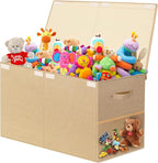 Large Toy Storage Box with Lid Upgraded Toy Chest Organizer with Removable PP Divider Foldable Toy Bin for Kids Boys Girls Li