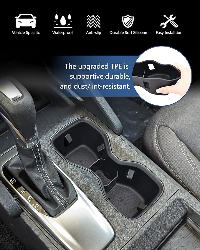 Cup Holder Inserts for 2022-2025 2026 Nissan Frontier Accessories, Non-Slip TPE Center Console Cup Holder Protector to Prevent Spills & Scratches for Frontier Interior Accessories