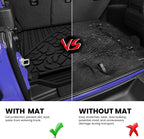 LASFIT Trunk Mat for Jeep Wrangler JL 2018-2025 2026 4 Door Cargo Without SUBWOOFER, All Weather TPE Custom Fit Cargo Mat for Flat Load Floor Gas Type (Not for JK/Not PHEV/Not 2-Door), Black