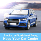 TINGLU Sun Shade for Audi Q7 2007-2015 Accessories Windshield Sun Shade Window Shade UV Rays Protection Sun Visor Cover with Steering Wheel Sunshade Storage Bag