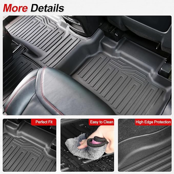 Floor Mats for 2020-2025 2026 Ford Explorer Accessories, Cargo Mat with Backrest Mat All Weather TPE Waterproof for Ford Explorer 6 Passenger Captain Seat ST Accessories 2025 2024 2023