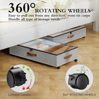 Yecaye Under Bed Storage with Wheels, 2 Pack Under Bed Storage Containers with Adjustable Dividers & Clear Window, Rolling Un