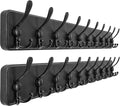 Dseap Coat Rack Wall - Heavy-Duty 38-1/4" Long, with Reinforced 10 Custom Tri-Hooks, Solid Wood Wall Hanger for Coats Hat Jac