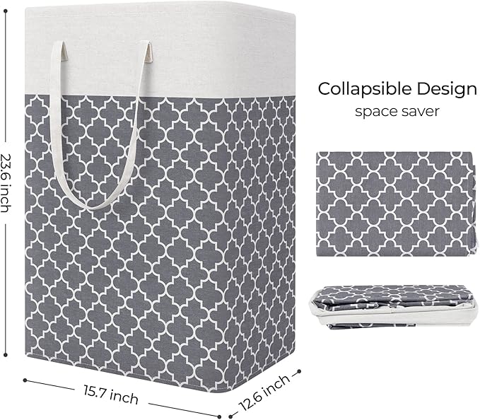 StorageRight Laundry Basket Hamper Large Collapsible Laundry Hamper with Easy Carry Handles，Freestanding Clothes Hampers for 