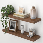 Heimlove 24 Inch Floating Shelves for Wall,Mounted Storage Wood Shelves with Invisible Brackets Hanging Shelf for Bedroom,Liv