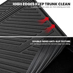 LASFIT Trunk Mat with Backrest Mat for Chevrolet Chevy Traverse 2018-2023/Traverse Limited 2024, All Weather TPE Custom Fit Cargo Mat Trunk Liner with Backrest Mat, Black