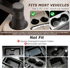 Car Tray Cup Holder Desk, 360° Rotating PU Leather Food Car Table - Steering Wheel Tray Road Trip Essentials Accessories for Tesla Model Y/3/S, Ford F150 Most Vehicles