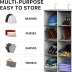Simple Houseware 24 Section Shelves Hanging Shoes Organizer Holder for Closet, Gray