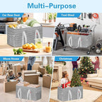LHZK Standing Extra Large Utility Tote Bag with Metal Wire Frame and the Sides Rinforced, Extra Large Tote Bag with Handle,