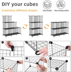 AWTATOS Wire Cube Storage Organizer, Closet Organizers and Storage, Metal 6 Cube Storage Shelves Bookshelf, Portable Closet C