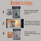 Premium Moisture Absorber Desiccants pack 200G x 4 Pack Orange Indicating Silica Gel Reusable Bags, Dehumidifer for Cars,