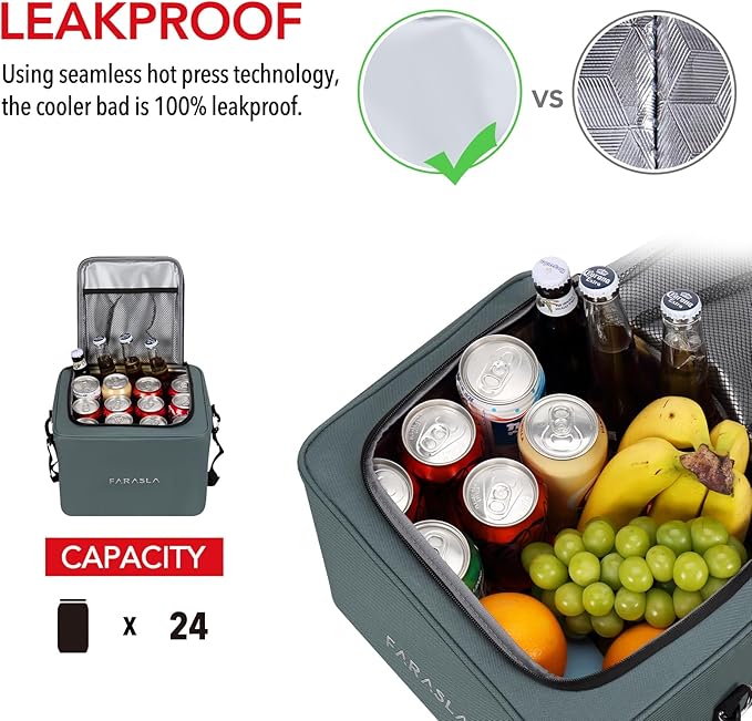 Farasla Waterproof Trunk Organizer with Insulated Leakproof Cooler Bag, Foldable Cover, Adjustable Securing Straps (4-in-1
