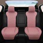 Sanwom Universal Front Leather Car Seat Covers Pink 2 Pcs Luxury Seat Covers, Anti-Slip Waterproof Auto Driver Cushions Fit S