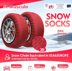 K-Musculo Snow Socks for Tires, Snow Socks Snow for Car SUV Pickup Easy to Use, Ultimate Grip, Washable.100 KM Safely In The 