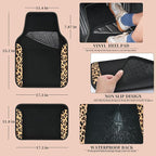 CAR PASS Waterproof Universal Fit Car Floor Mats, Leopard Print Car Mats Fit for SUV,Vans,sedans, Trucks,Set of 4pcs Car Carp