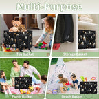 Reusable Grocery Bags Heavy Duty Shopping Bags Foldable Large Tote Bags with Long Handles & Hard Bottom