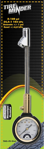 Minder Research 154.1681 TireMinder TMG-RV-DIAL Tire Pressure Gauge with 9" Stem