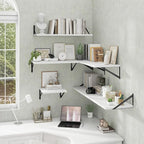Deep Floating Shelves Wall Mounted, 48"x12" White Wall Shelves with Brackets Set of 2 for Bedroom, Living Room, Bathroom, Kit